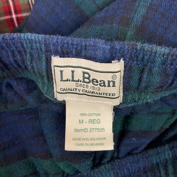LL Bean Scotch Plaid Sleep Pants Pajama Bottoms Lot of 2 Men's Medium Loungewear - Picture 4 of 13